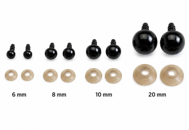 Set de ojos de seguridad para amigurumis – 6, 8, 10 y 20 mm